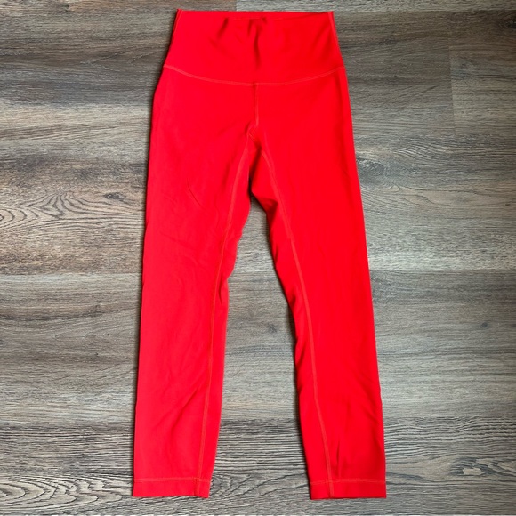 lululemon athletica Pants - Lululemon Wunder Train High Rise Crop 23” Hot Heat Red Size 4